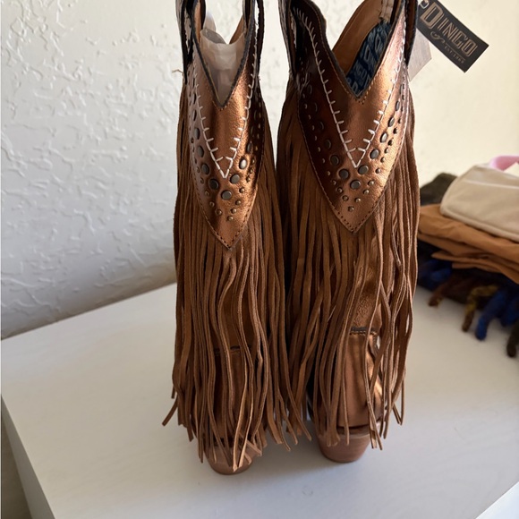 Dingo Brown Fringe Western Boots - Picture 3 of 8